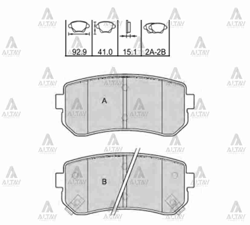 Hyundai Accent Arka Fren Balata Blue OEM 58302-1GA00 Hyundai Accent Arka Fren Balata Blue OEM 58302-1GA00