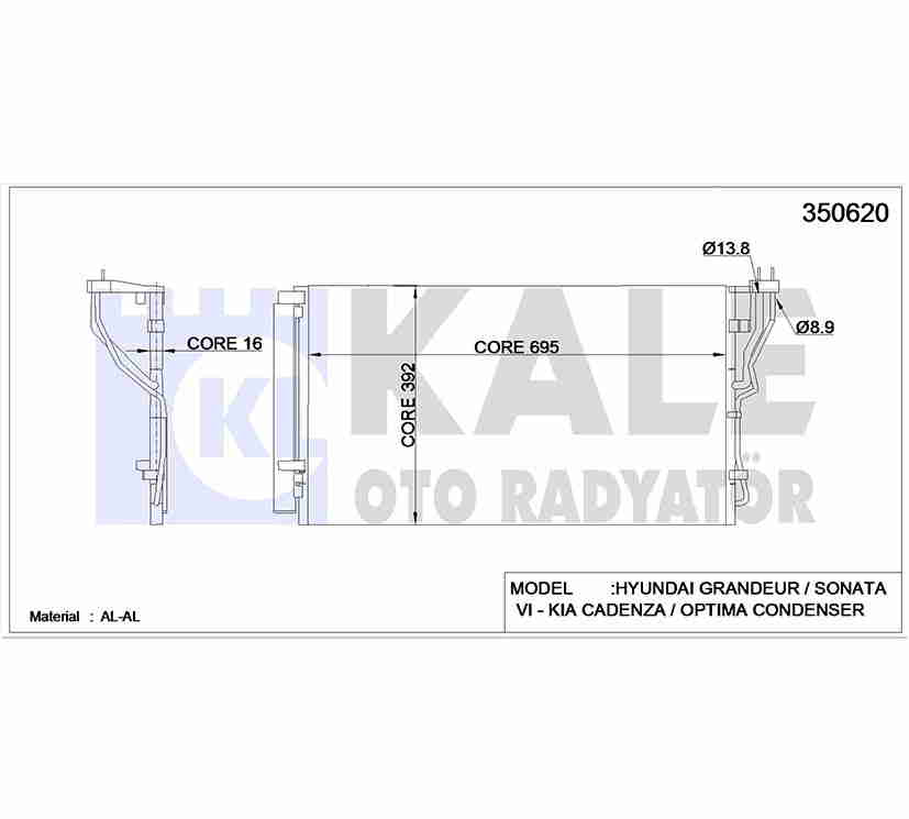 Hyundai Sonata Klima Radyatörü 2010- Radyatör OEM 97606-3R000