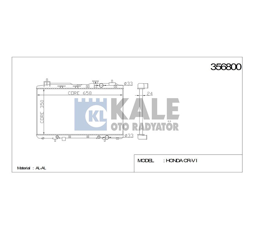 Honda CR-V Su Radyatörü 1997-2002 Radyatör Su Crv 22mm (at OEM 19010-P3F-901