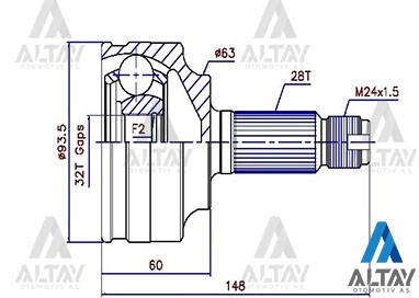 Honda CR-V Dış Aks Kafası Dıs Benzınlı OEM 44014-SDC-A50 Honda CR-V Dış Aks Kafası Dıs Benzınlı OEM 44014-SDC-A50