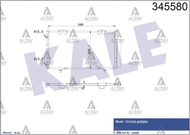 Toyota Avensis Klima Radyatörü 2000-2002