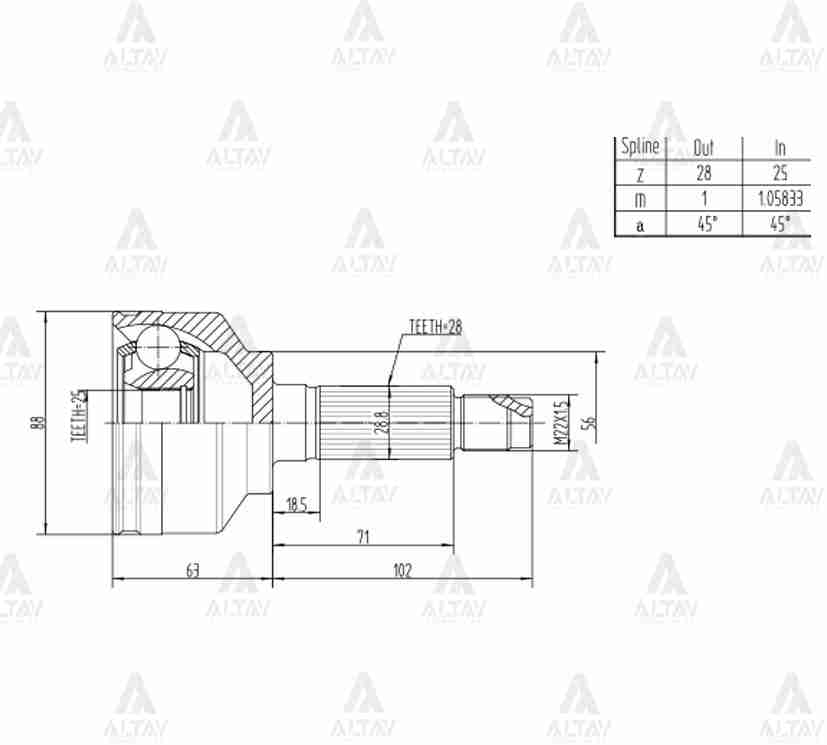 KIA Sorento Dış Aks Kafası Dış OEM 49591-3E001