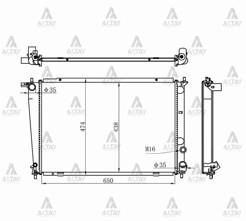 Hyundai Starex Su Radyatörü 2002-2008 Radyatör Su 22mm M-t Brazıng OEM 25310-4A100
