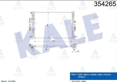 Ford Focus Su Radyatörü Radyatör Su Iıı OEM 1857556