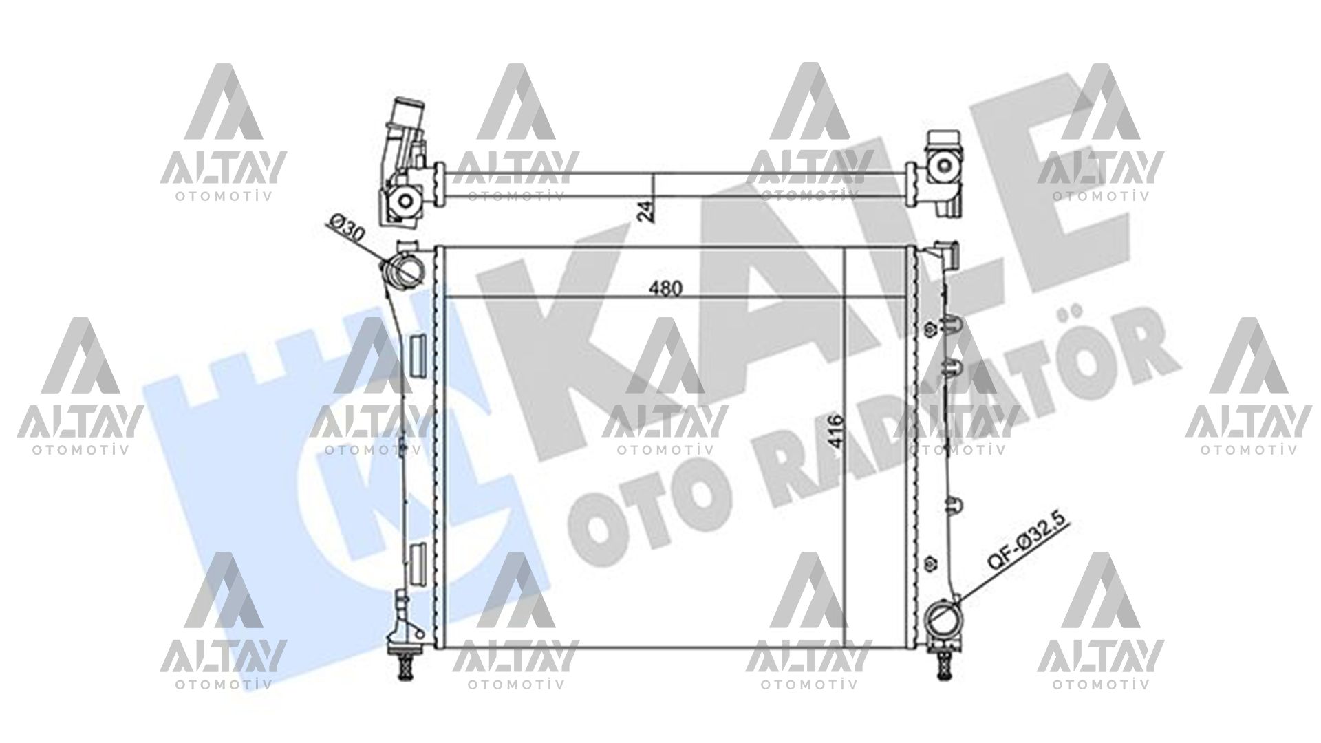 Fiat 500 Su Radyatörü 2008-2012 Radyatör Su OEM 51835026 Fiat 500 Su Radyatörü 2008-2012 Radyatör Su OEM 51835026