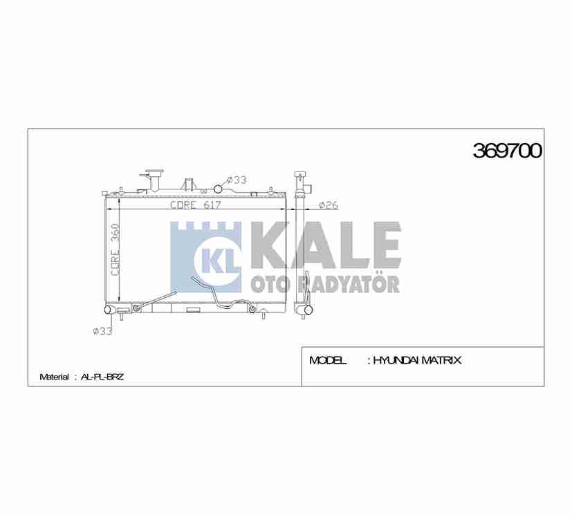 Hyundai Matrix Su Radyatörü 2006-2011 Radyatör Su OEM 25310-17101 Hyundai Matrix Su Radyatörü 2006-2011 Radyatör Su OEM 25310-17101