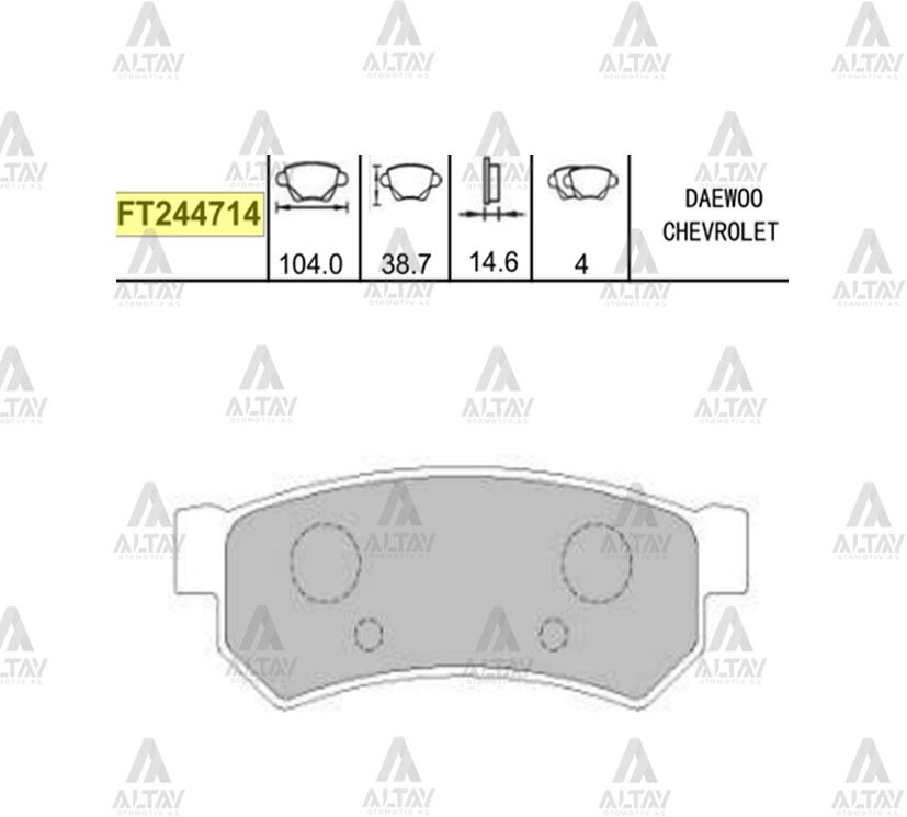 Chevrolet Lacetti Arka Fren Balata OEM 96800089