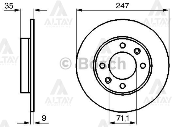 Citroen Berlingo Arka Fren Diski 1996-2015 Citroen Berlingo Arka Fren Diski 1996-2015