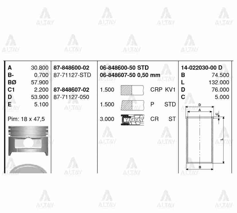 Hyundai Getz Piston Segman 2003-2005 Segmanlı . OEM 87-71127-STD Hyundai Getz Piston Segman 2003-2005 Segmanlı . OEM 87-71127-STD