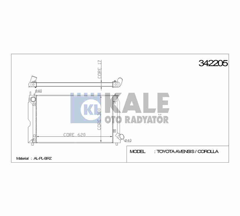 Toyota Verso Su Radyatörü 2002-2004 Radyatör Su OEM 16400-0G020