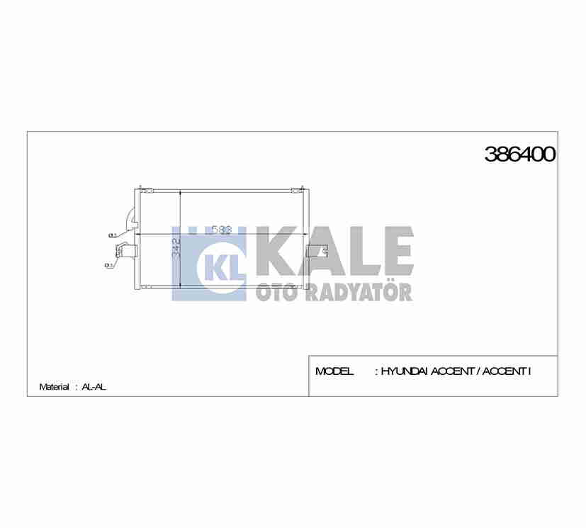 Hyundai Accent Klima Radyatörü 1995-2000 Radyatör OEM 97606-22010