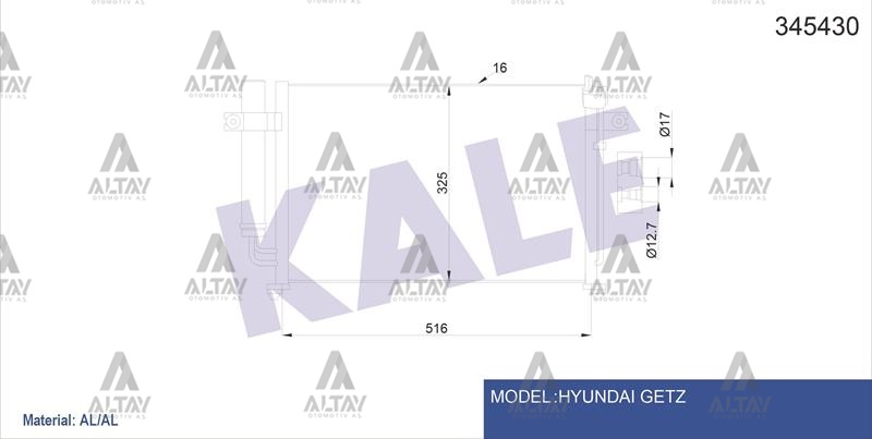 Hyundai Getz Klima Radyatörü 2006-2011 Radyatör . Benzinli OEM 97606-1C200