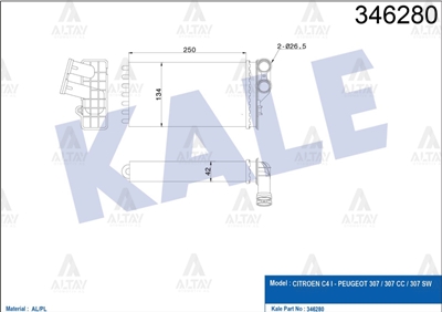 Peugeot 307 Kalorifer Radyatörü 2000-2007 Radyatör OEM 6448N5