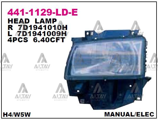 Volkswagen T4 Sağ Far Far Caravella Sag OEM 7D1941010H