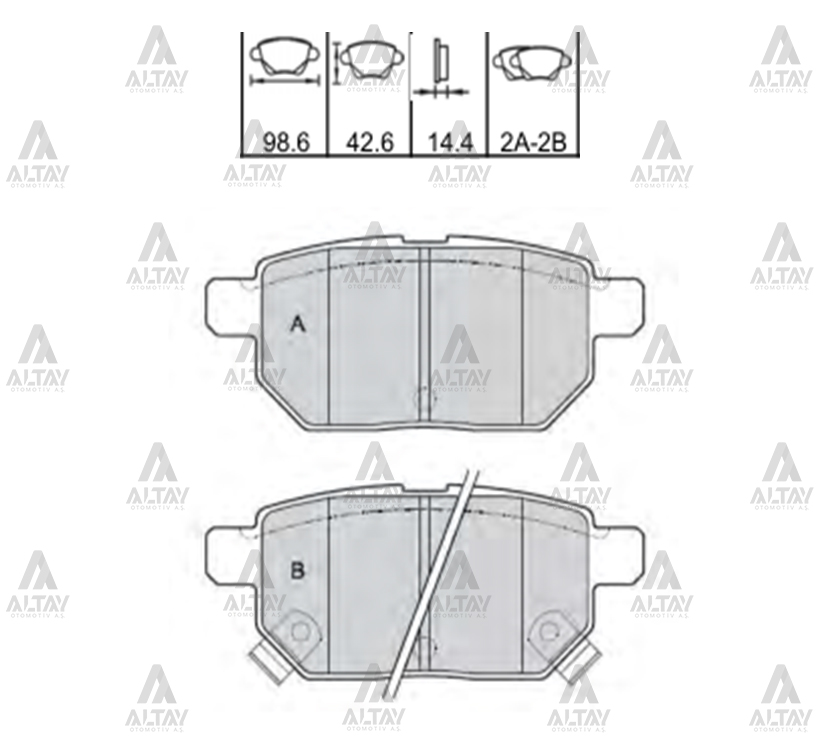 Toyota Auris Arka Fren Balatası 2007-2019 Toyota Auris Arka Fren Balatası 2007-2019