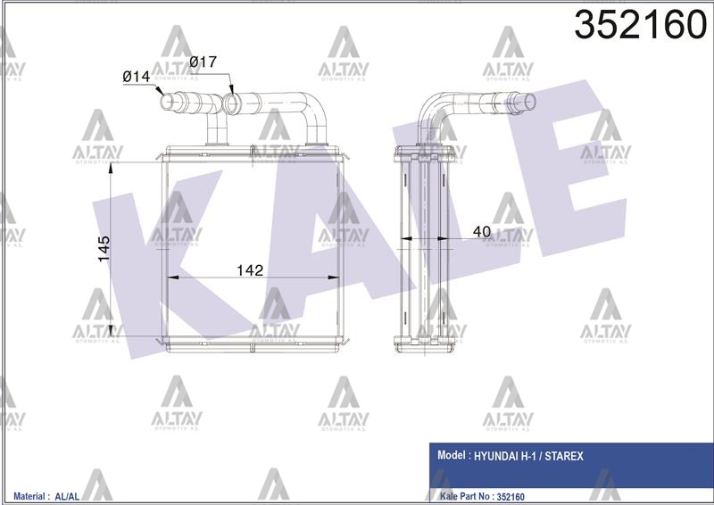 Hyundai Starex Arka Kalorifer Radyatörü OEM 97044-4A010