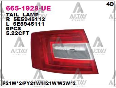 Skoda Octavia Sol Aydınlatma 2013-2017 Stop Lambası Sol OEM 5E5945111