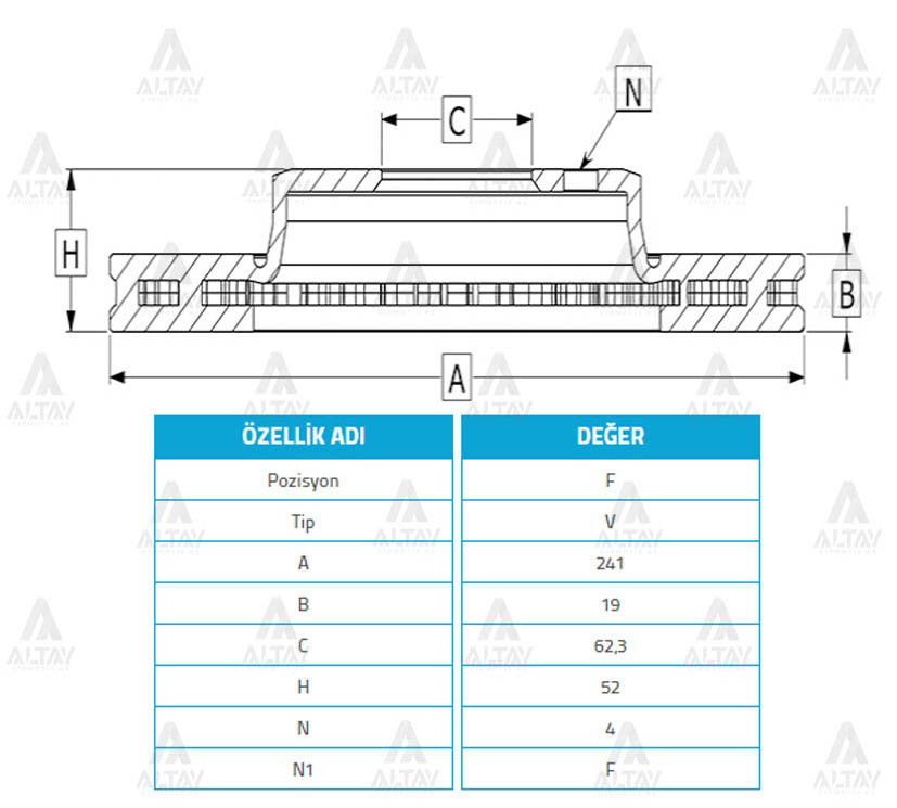 Hyundai Accent Ön Fren Diski Admıre OEM 51712-25061