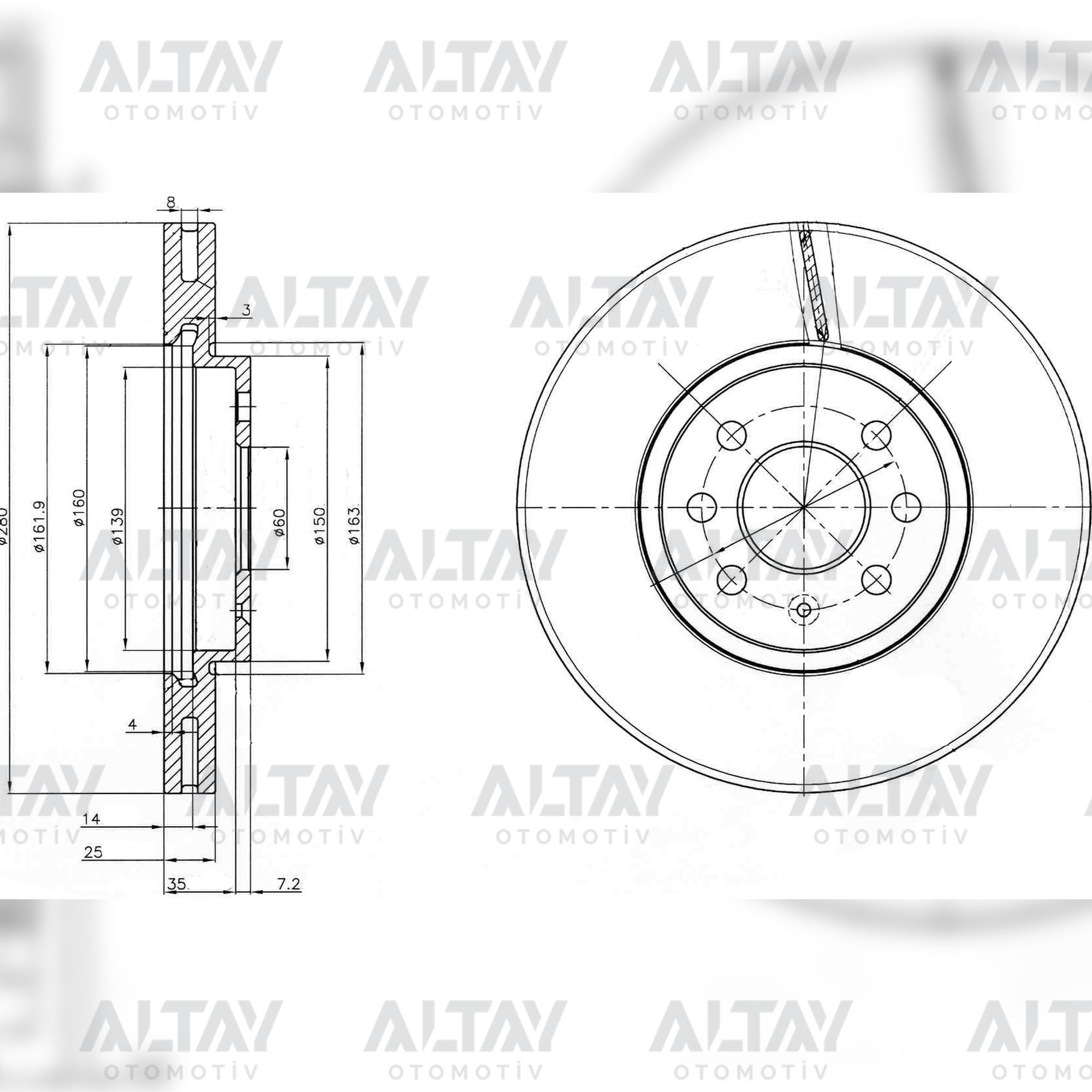 Opel Meriva Ön Fren Diski H OEM 569006 Opel Meriva Ön Fren Diski H OEM 569006